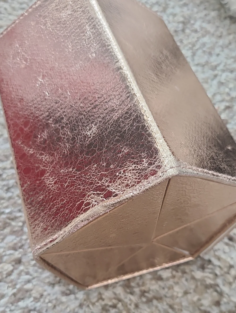 Nordstrom Cream and Rose Gold Foldable Hexagon Jewelry Case
